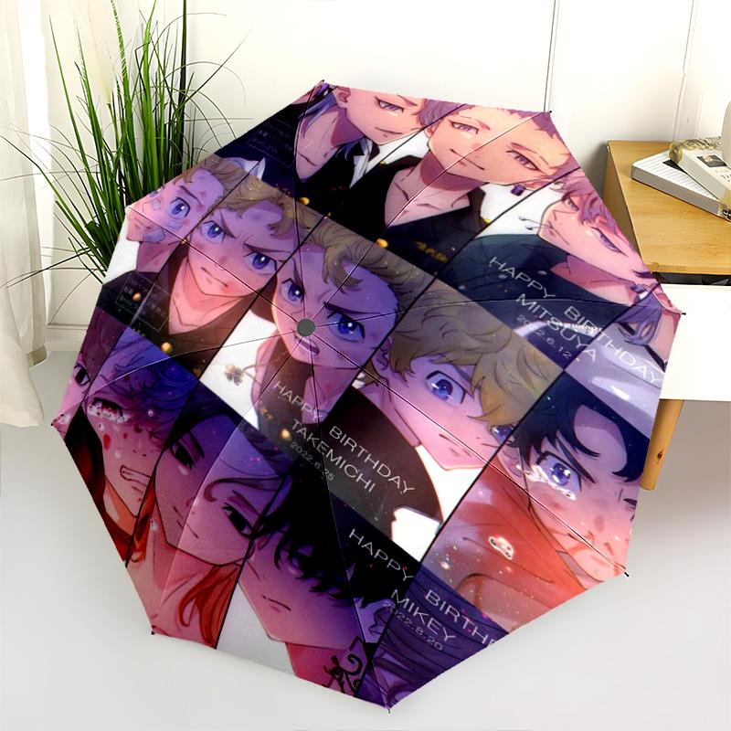 Birthday Anime Collage Folding Umbrella Travel Durable Umbrella Umbrella Travel