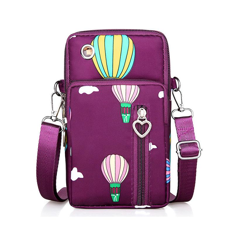 New Mobile Phone Bag, Women's Messenger Bag, Three-layer Zipper Nylon Bag, Vertical Model, Change Bag, Arm Bag.