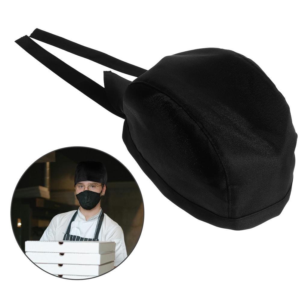 Módní kuchařská čepice Kuchyňský catering Lebka Stuha Turban (Černá)