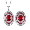 Jewelry Simulation Red Corundum Egg-Shaped Texture Set Jewelry Set Main Stone 10-12
