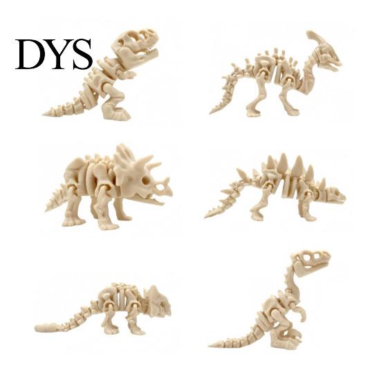Dinosaur Skeleton Model Figurine 3D Printed Dino Bones Figures Mini Poseable Toy for Sand Dig Science Play Party Favors Puzzle