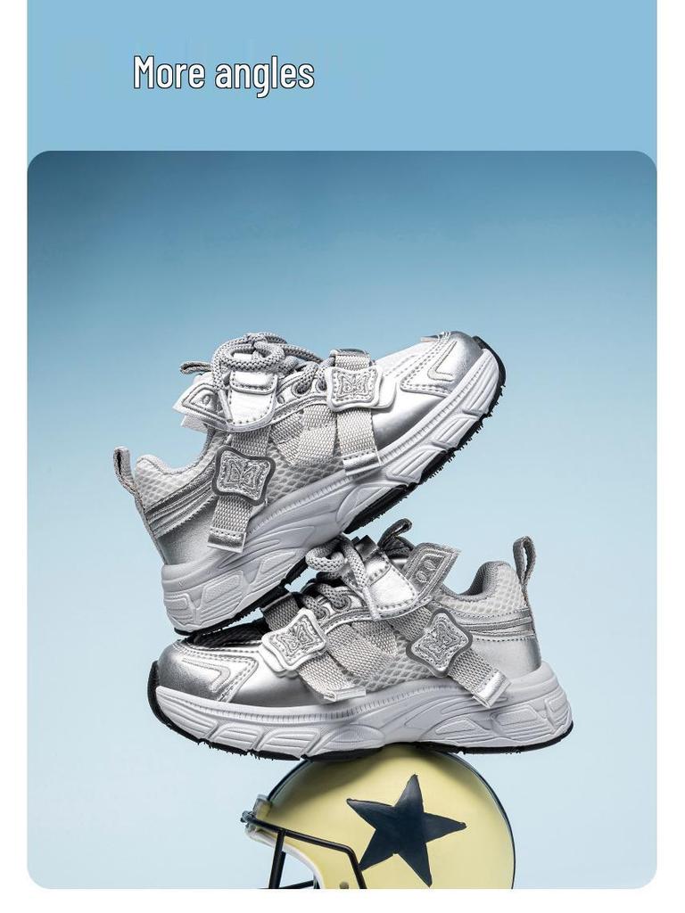 Happy Bear Girls' Double Mesh Spring & Autumn Dad Shoes - Breathable Casual Sneakers for Campus Sports