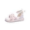 Girls Sandals 2024 Spring/Summer New Children's Sweet Princess Fashion Roman Shoes Soft Sole Bow Mesh Beach Shoes for Vacation