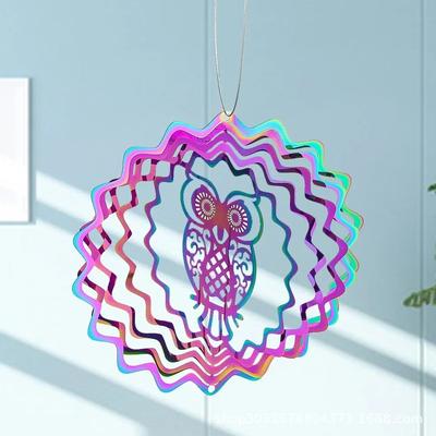 Gradient Color Wind Spinner Catcher 3D Dynamic Rotating Wind Chimes Wind Chime Pendant  Party