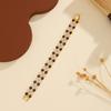 Charm Female White Red Black Green Blue Zircon Stone Square Bracelet Gold Color Wedding Jewelry For Women