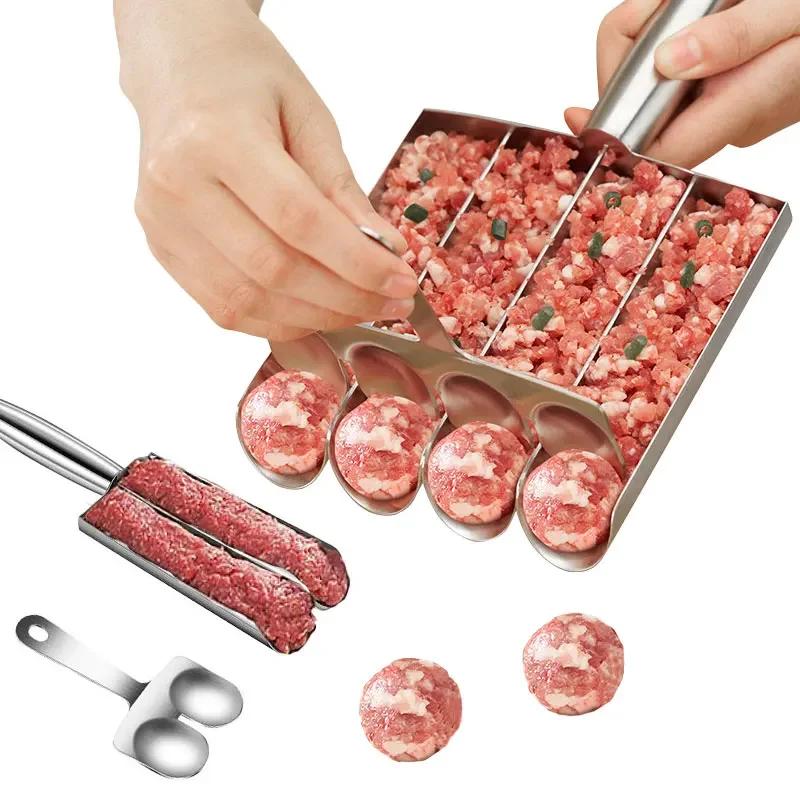 סט להכנת קציצות Non-Stick לשחרור קל - כפית קציצות ידנית לכדורי דגים ללא מאמץ - כלי מטבח אידיאלי לבישול ביתי