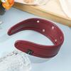 Punk Metal Rivets Headwear Black and Red Hollow Ring Hair Hoop Ins Leather Headband  Urban