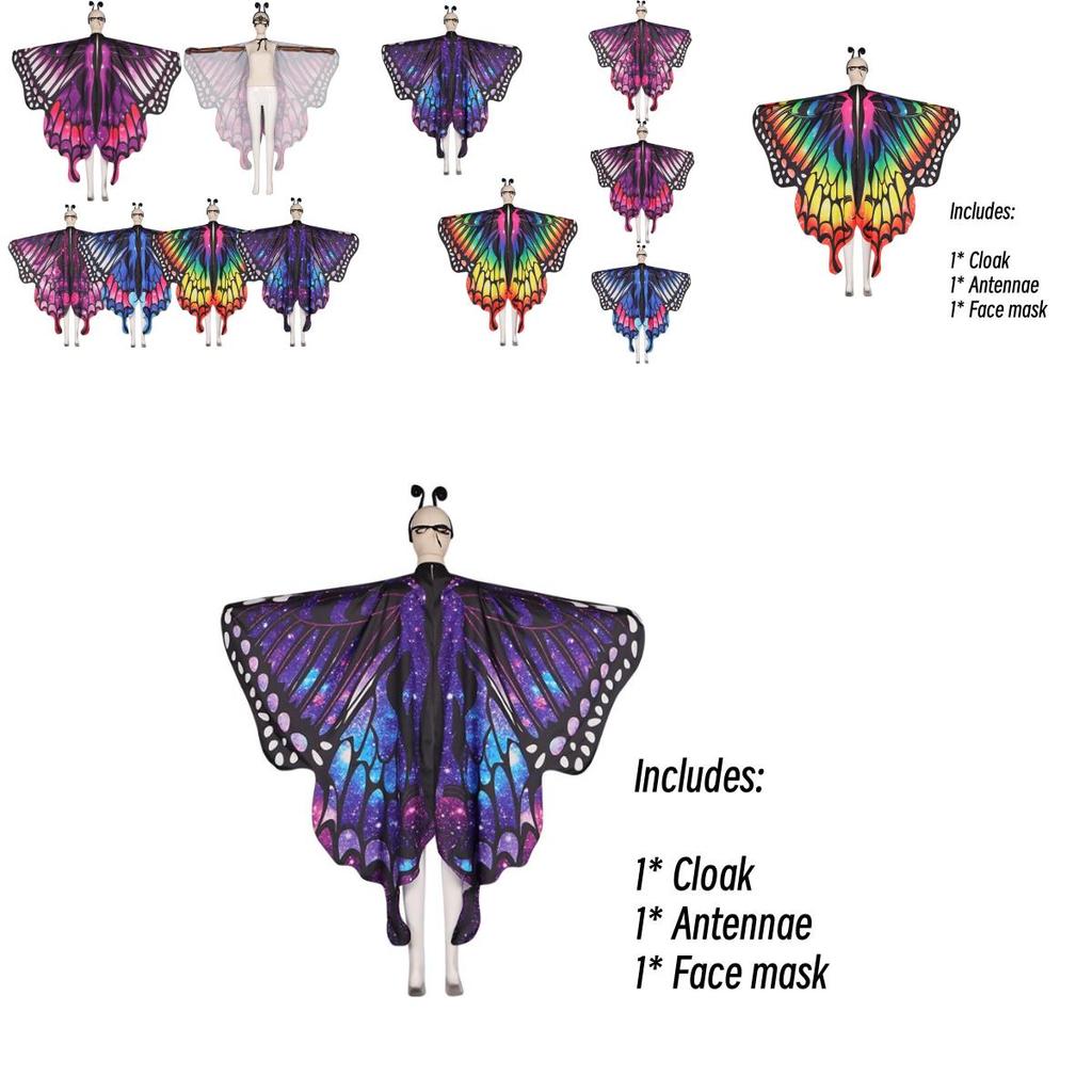 Sweet Dada New Arrival Butterfly Cape In Polyester For Cosplay And Dance Available In Multiple Colors Characters)