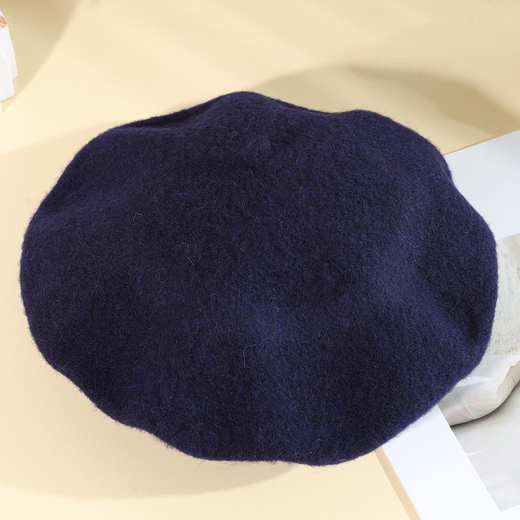 1pc Women's Solid Color Knit Beret, Elegant Japanese Style, Suitable For Daily Travel And Shopping Vintage Casual