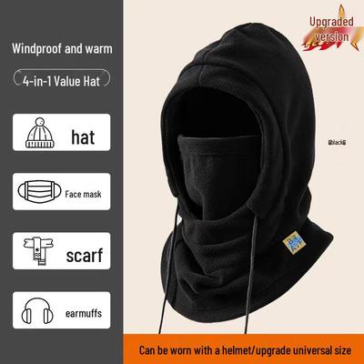 Chapeau et écharpe d'hiver pour femme, coupe-vent pour le cyclisme, avec doublure en velours pour la protection contre le froid