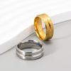 2023 Frosted Titanium Steel Ring with Cross Groove - Unisex European & American Style Jewelry Gift