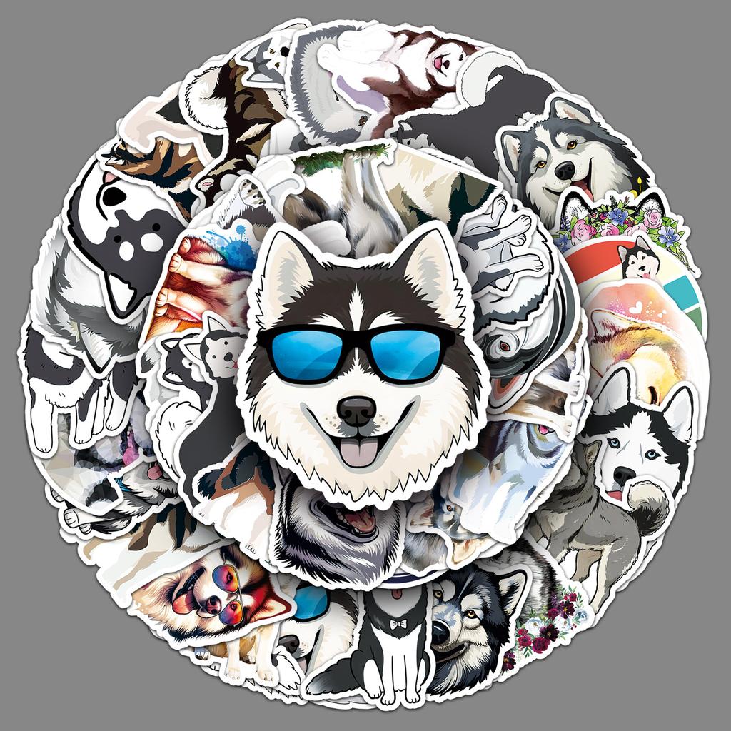 50 Alaska Graffiti Sticker Personalisierte Cartoon Niedlicher Hund Dekoration Handy Wasserbecher Guka Sticker