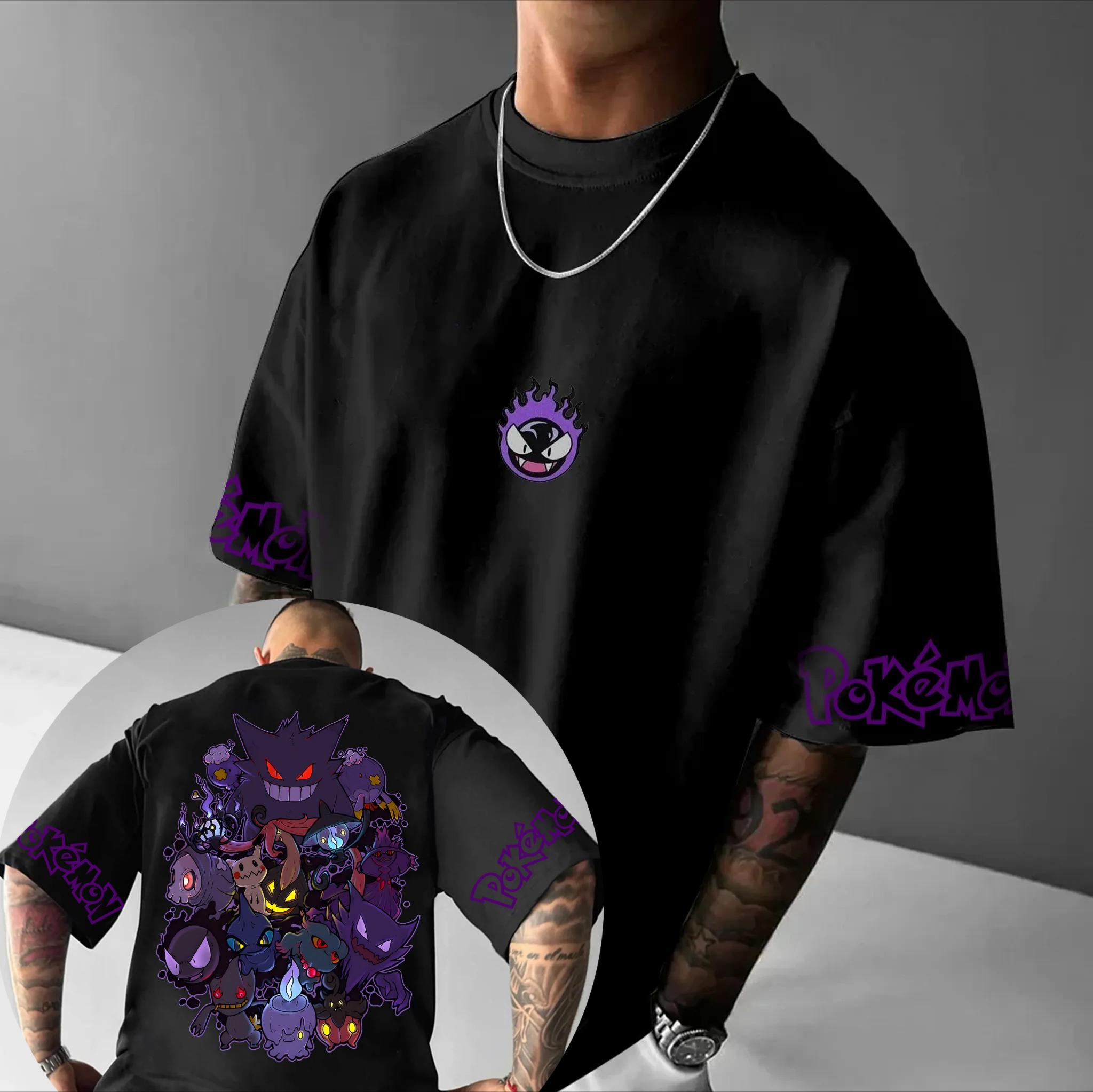 

Pokémon Anime Peripheral Clothes Classic Comic TShirt Short Sleeve Crew Neck 2026 Summer Mens and Womens Couples Sportswear S