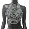 Popular Body Chain Metallic Tassels Chest Chain Necklace Cool Body Jewelry For Women Stage Event And Beach Styling