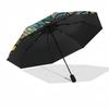 River Glass pattern umbrella, portable and foldable design, 8 ribs, a casual accessory for Halloween, Christmas, and birthday gifts.