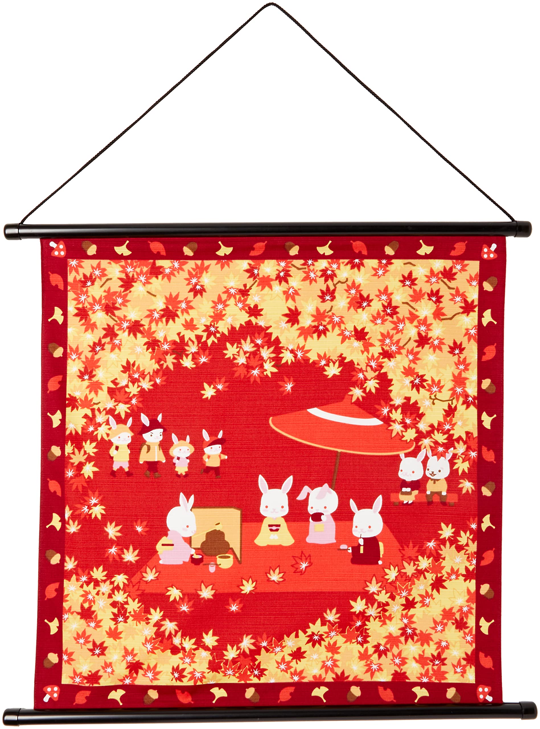 Маэда Сенко Красный Фуросики Гобелен Уличный Чай 53 x 56 120693 Узор «Осенняя церемония», см, Шикисайфу,