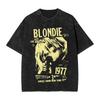 Debbie Harry Auf der Bühne T-Shirts Hip Hop Gewaschen Kurzarm Oversize T-Shirts Vintage für Unisex Damen Streetwear Bedrucktes T-Shirt
