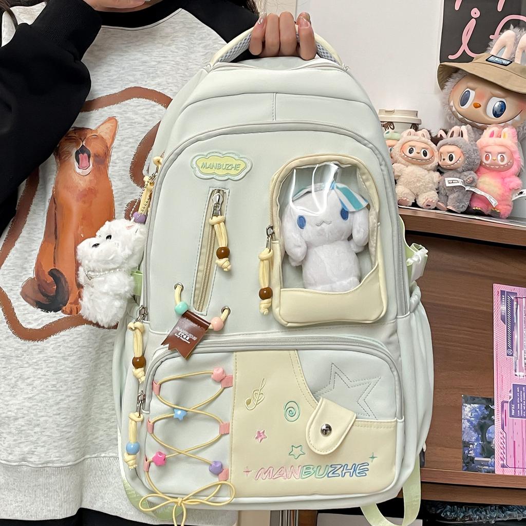 New junior high school student schoolbag large-capacity hanging trolley case wear-resistant and dirt-resistant college student casual backpack
