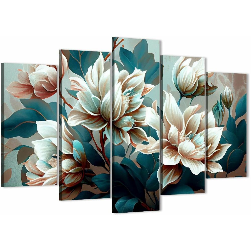 

Набор из 5 предметов Вдохновение модульная настенная живопись на холсте, украшение для семейной гостиной Medium Size Unframed Canvas