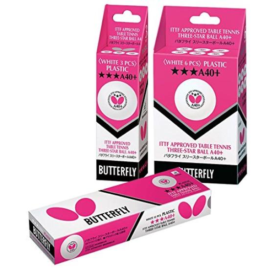Butterfly Table Tennis Ball Butterfly Three Star Ball A40+ White (270) 1 Dozen (12 pieces) 95790 White (270)