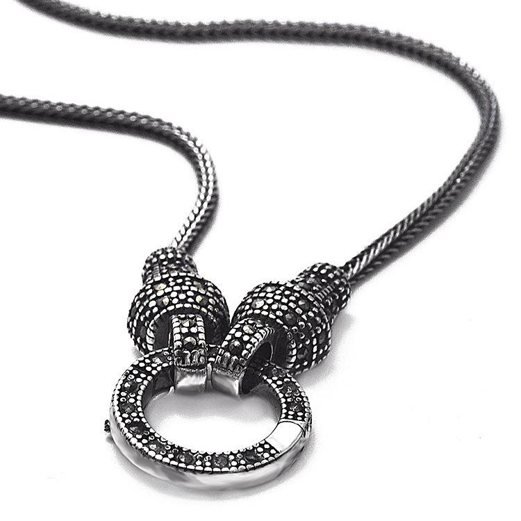 Chopin 925 Sterling Silver Fox Tail Necklace, Unisex Ancient Style Woven Chain 45cm