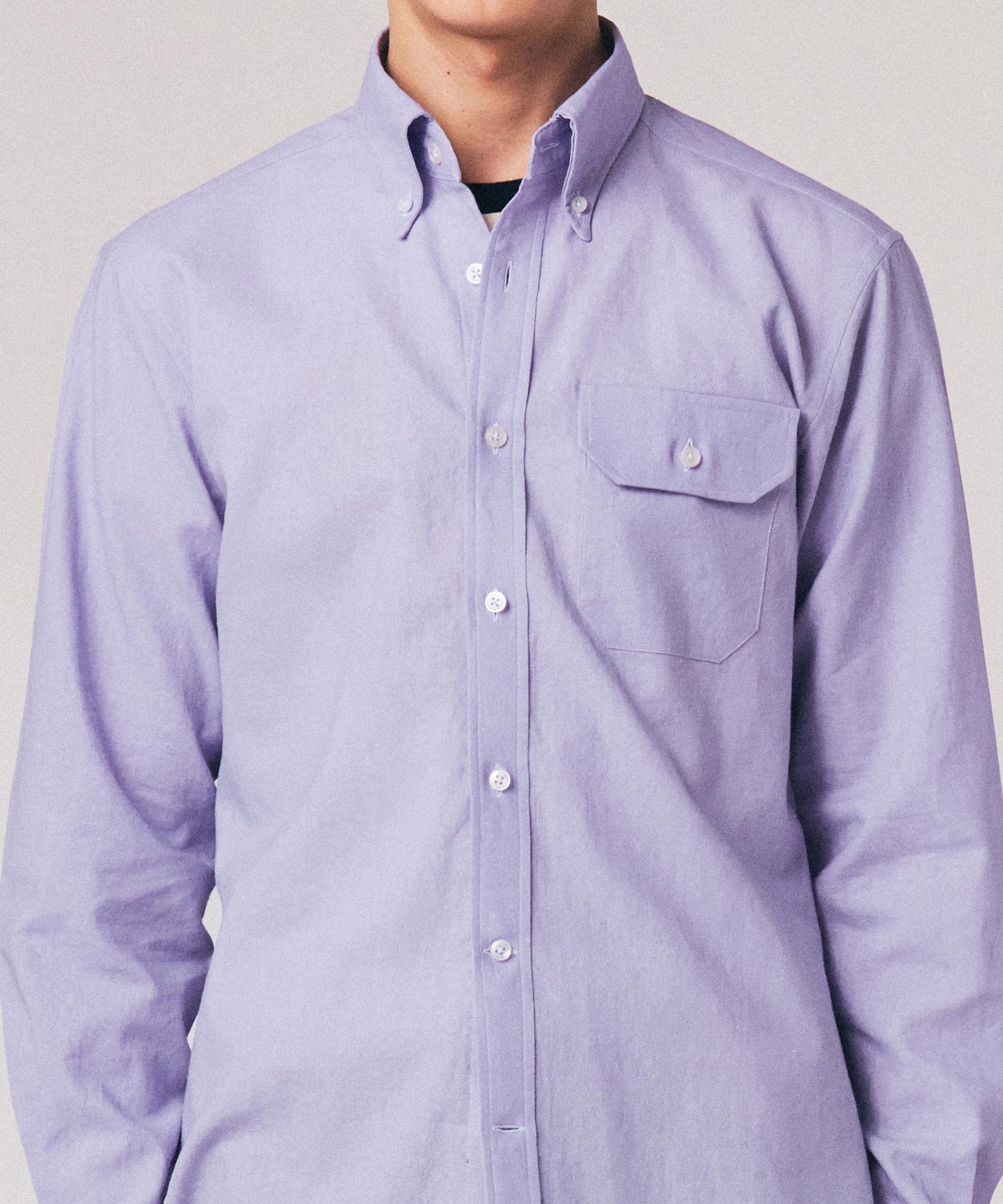Edward Max Linen Pocket Shirt Lavender/M