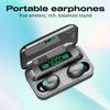 Auricolari wireless F9 TWS con custodia di ricarica, auricolari, stereo 9D, auricolari sportivi touch con microfono