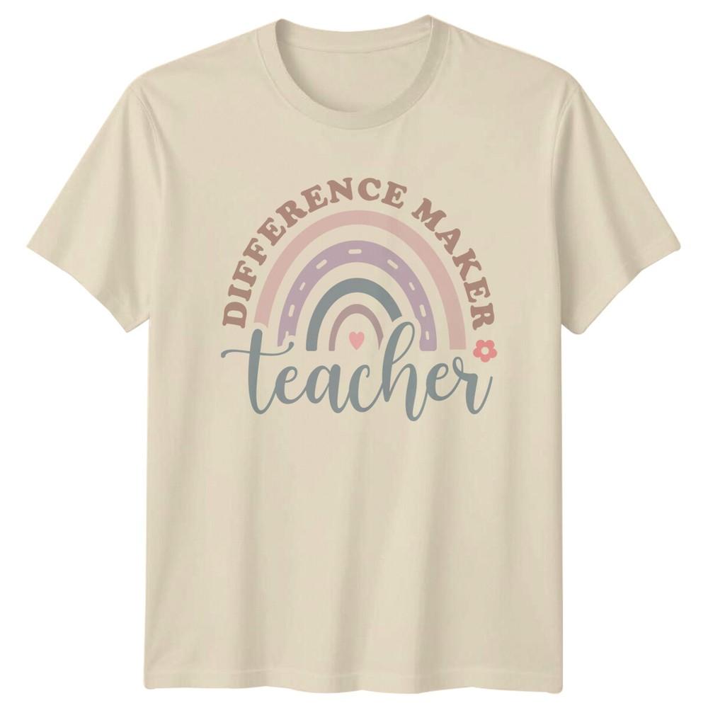 Difference Maker Teacher Rainbow Graphic TShirt Adult Unisexs Unisexs