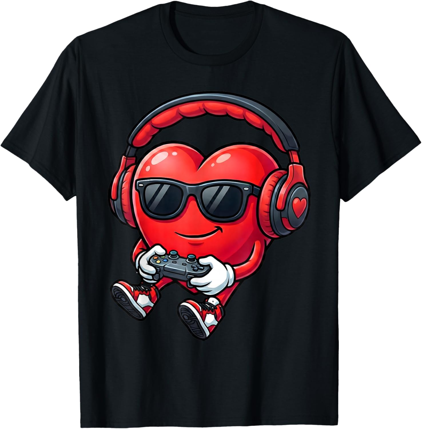 Valentines Day Red Heart Vday Gamer for Boys Kids Teen Youth T-Shirt S разноцветный