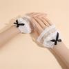 2 Pairs Quick Wear Detachable Lace Hand Sleeves for JK Uniform and Daily Use Comfortable Ruffled Floral Lace Wrist Cuffs