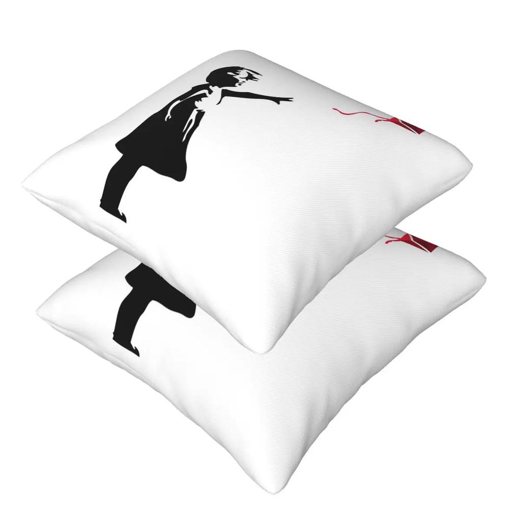 Ethereum X Banksy Balloon Girl 2 Pcs Square Pillowcase Pillow Cover Cushion Decor Comfort Throw Pillow For Home Living Room