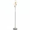 Floor Lamp Living Room 40W Standing Lamp with Foot Switch, 3 X E14 Socket for Bedroom, Office, Without Bulb, Silver
