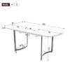 Extendable Dining Table 140/180 x 80 cm, Modern Style, High-Strength Alloy Bracket, Suitable for 4-6 People, White + Silver-Plated Table Legs