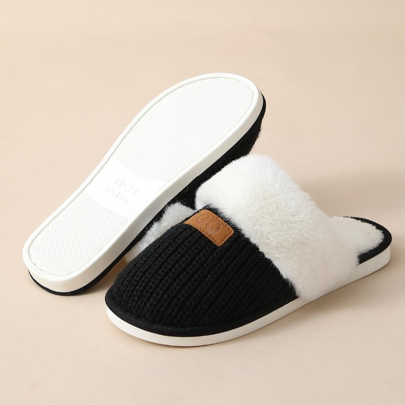 Winter Thermal Slippers Non-slip Men's Indoor Plush Cotton Slippers Home Slippers Women's Winter Wool Slippers