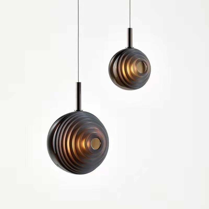 Postmodern Minimalist Striped Glass Pendant Light for Living Room, Cafe, Bedroom, Staircase, and Exhibition Hall