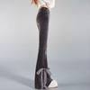 Black Slim-fit Bootcut Jeans for Women New Tall Long Slit High-waist Slim-fit Horseshoe Pants