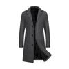 Frühling Herbst Neue Lange Baumwolle Mantel Neue Wollmischung Reine Farbe Casual Business Mode Herrenbekleidung Schlank Windjacke