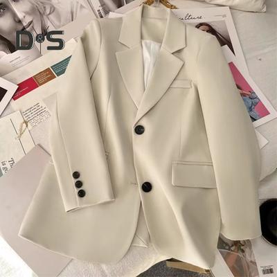 Costum de damă, primăvară, toamnă, top pentru femei, pentru birou, pentru doamnă, blazer, cu formă lejeră, jachetă subțire, haină cu guler cu rever pentru muncă, timp liber