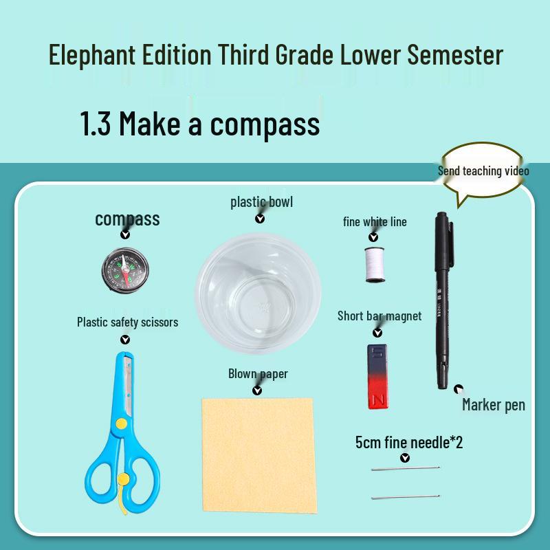 Third Grade Science Experiment Kit: Water Float & Compass Making