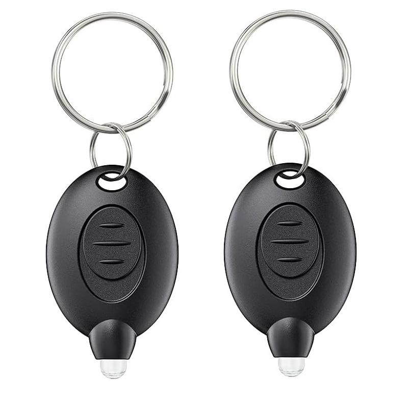 2PCS Mini Keychain LED Flashlight UV Torch Keyring Lamp Button Battery Lanterns White Light Children's Outdoor Light Torch