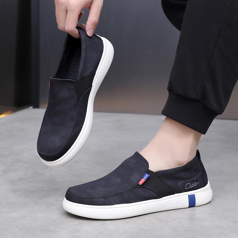 Shoes Men's Spring and Autumn New Comfortable Lazy Soft Sole One-pedal Cloth Shoes Round Head Casual Breathable Men's Shoes