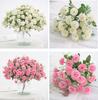 [1 Bouquet] 20 Heads Carnation Simulation Hydrangea Artificial Flowers Fake Silk Flower Garden Small Lilac Flowers Decor