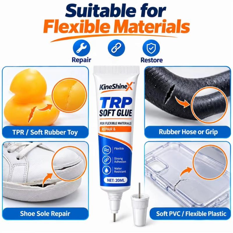 20Ml Trp Soft Repair Glue Strong Adhesion Flexible Bond Water Resistant For Fixing Silicone Toys And Diy Crafts