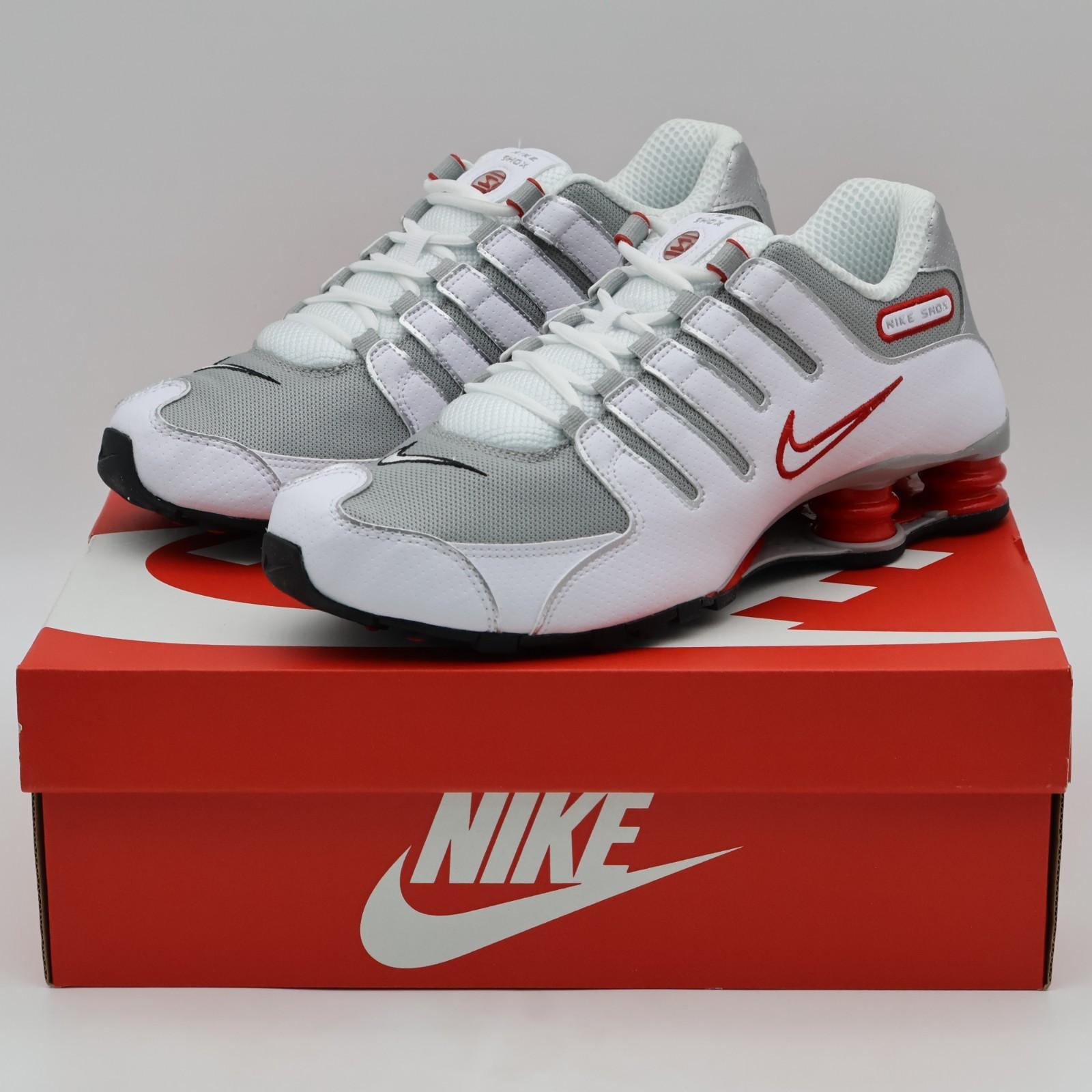 378341-104 Nike Shox NZ Shoes White Sport Red Cool Grey (Menas) 10