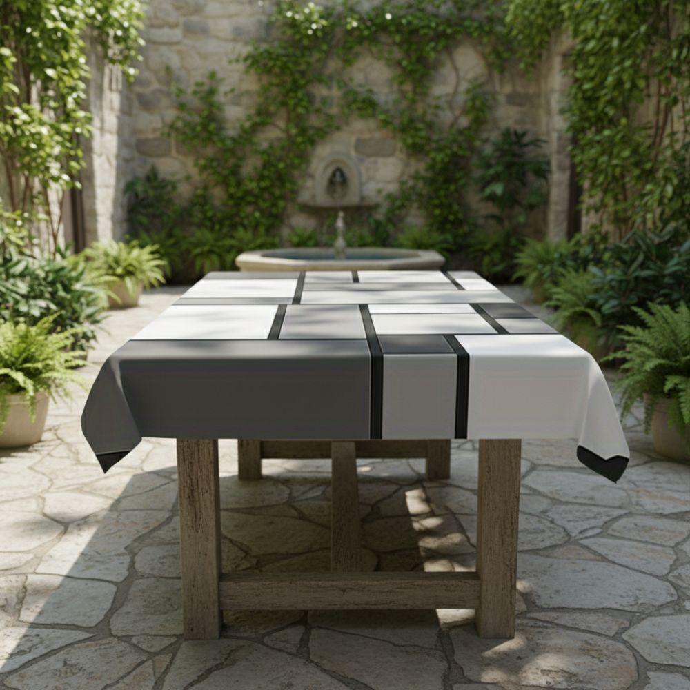 Non-slip Geometric Splicing Tablecloth Modern Simple Style Dining Table Protector Party