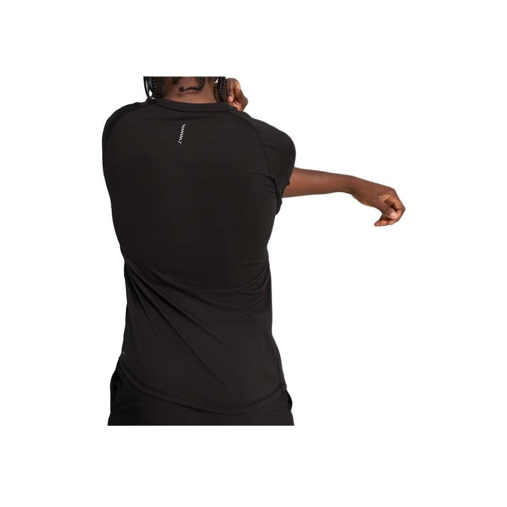 Puma Logo Rundhals Raglan Kurzarm T-Shirt Herren Tops Schwarz 52724101