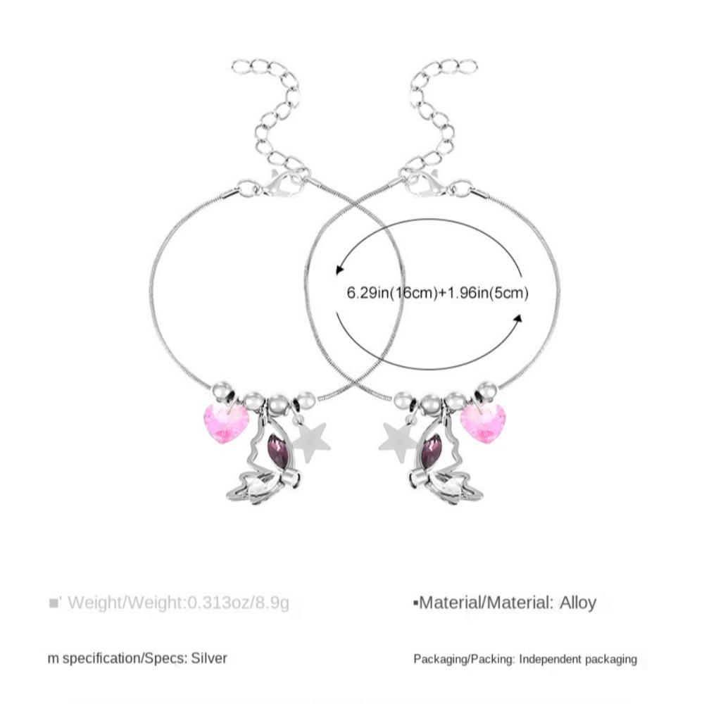 Magnet Best Friend Necklace Heart Pendant Butterfly Bracelet Set  Couple