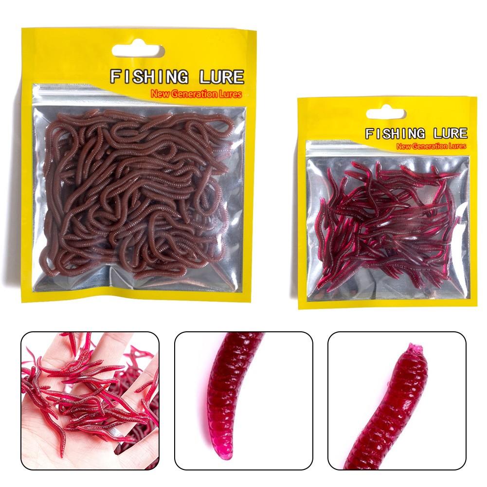 Wide Application Earthworm Fishing Bait Red Worm Lures Crankbaits Tackle Hooks