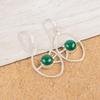 Natural Malachite Gemstone 925 Sterling Silver Jewelry Handmade Earrings 2.00" EE-52-27