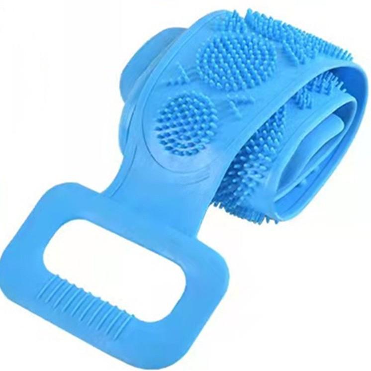 Silicone Double-Sided Exfoliating Back Scrubber for Men and Women - Long Strip Bath Towel